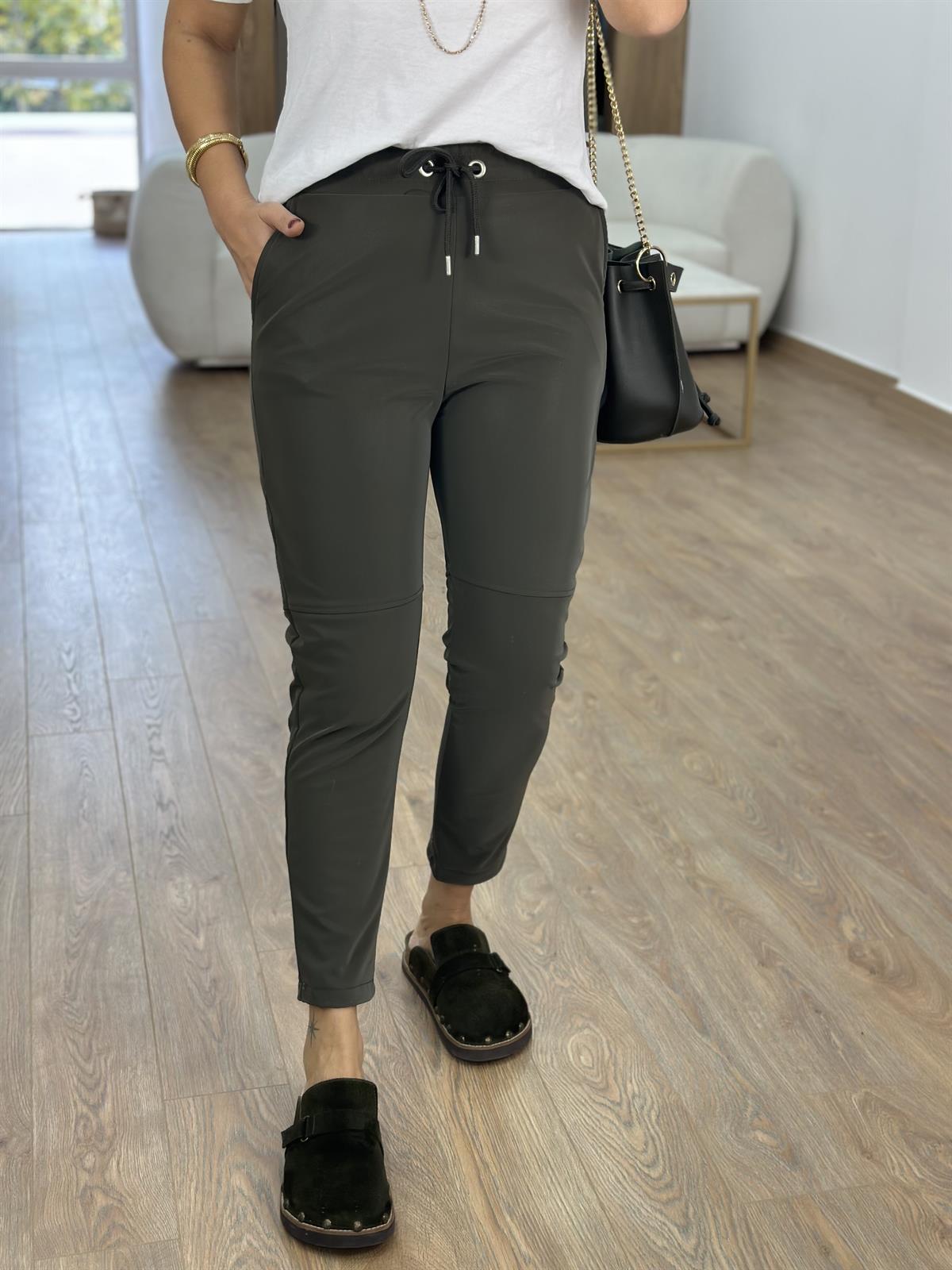 Özel Doku Full Likralı İçerisi Şardonlu Pantolon-Haki