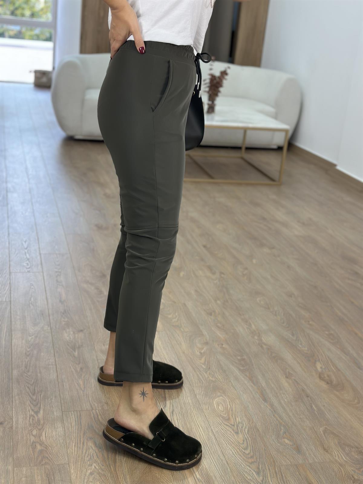 Özel Doku Full Likralı İçerisi Şardonlu Pantolon-Haki