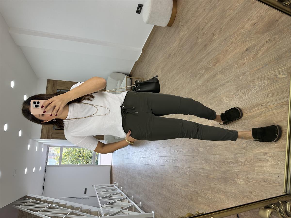 Özel Doku Full Likralı İçerisi Şardonlu Pantolon-Haki