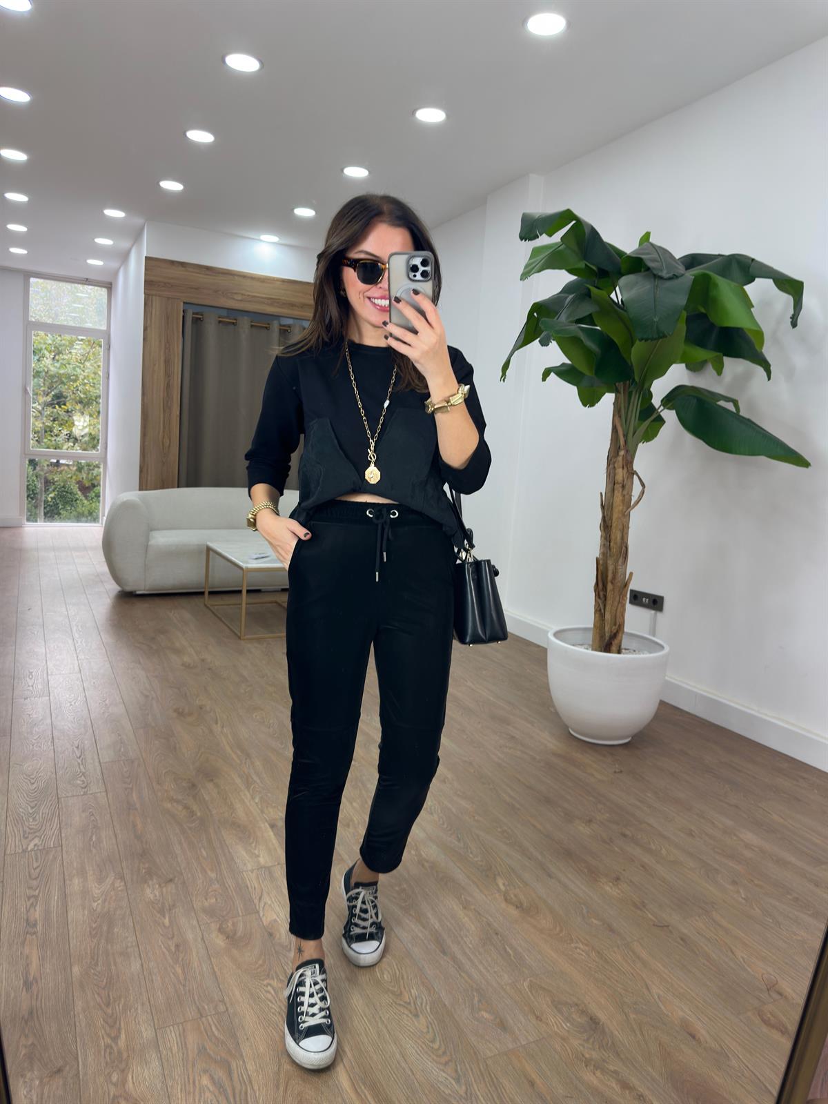 Özel Dokulu Mat Süet Pantolon 