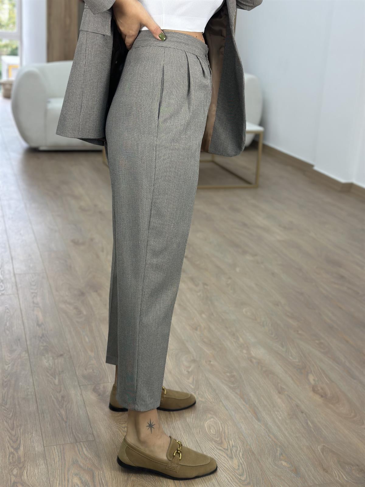 Özel Seri Çift Düğmeli Takım-Gri