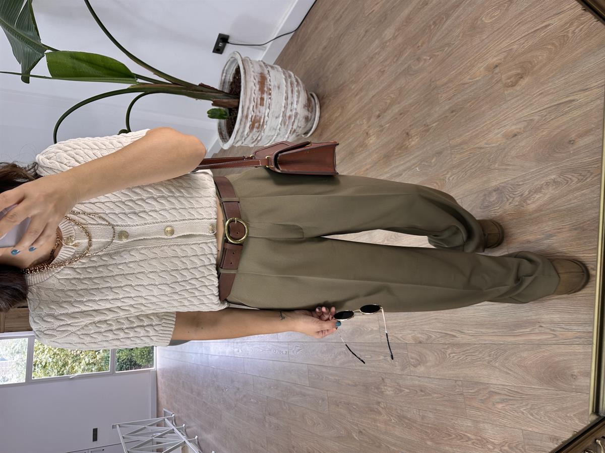 Özel Seri Palazzo Pantolon - Vizon