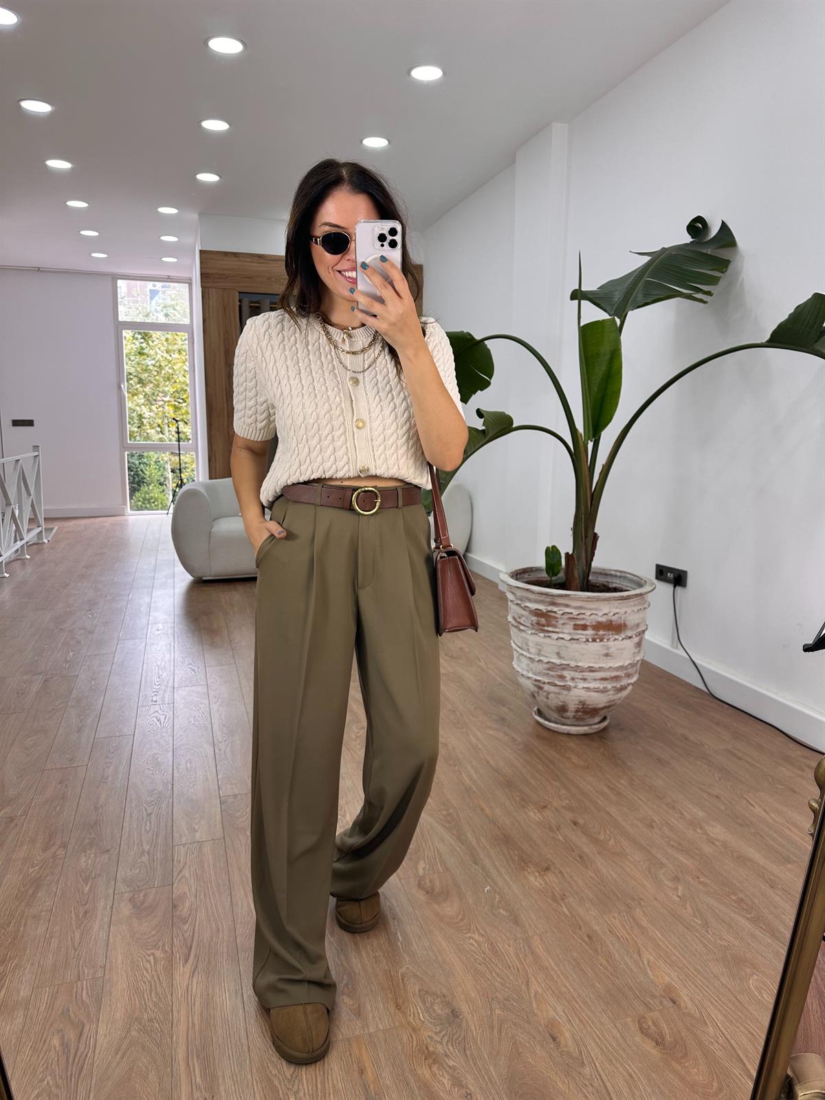 Özel Seri Palazzo Pantolon - Vizon