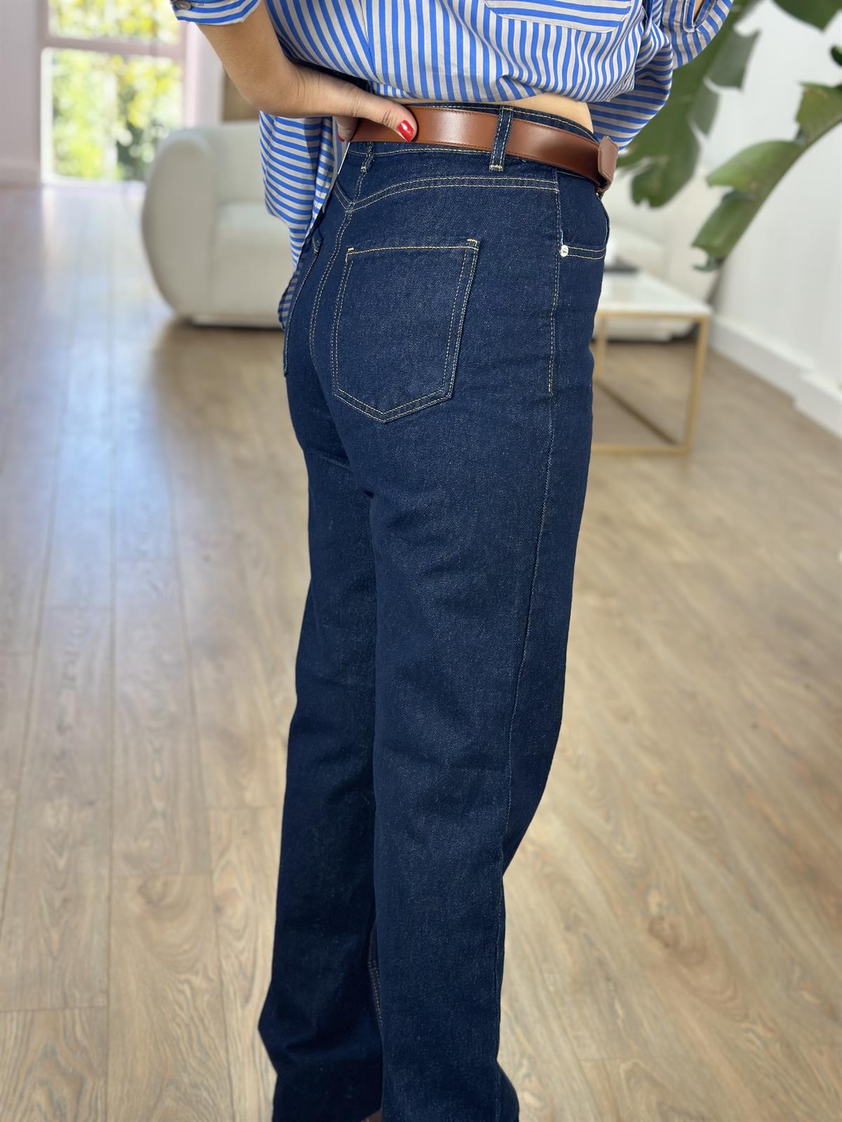 Paçası Kesik Bol Paça Pantolon - Koyu Lacivert