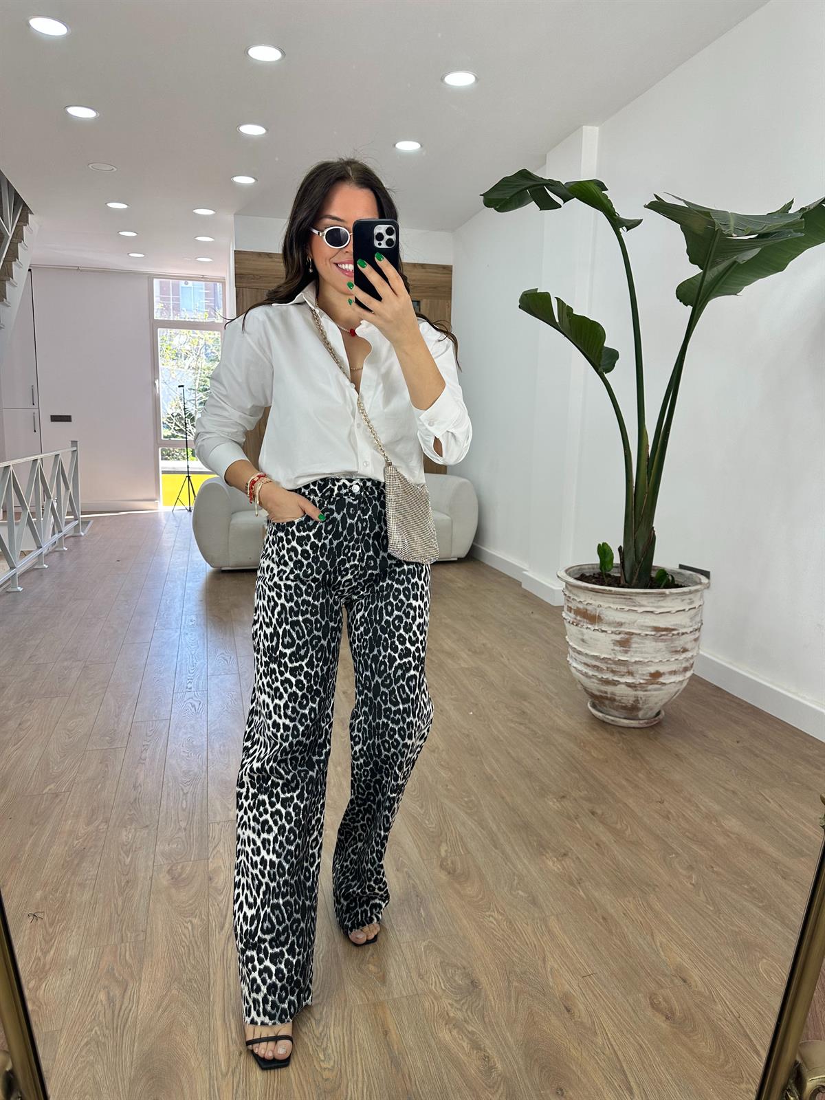 Paçası Kesik Leopar Jean-Gri