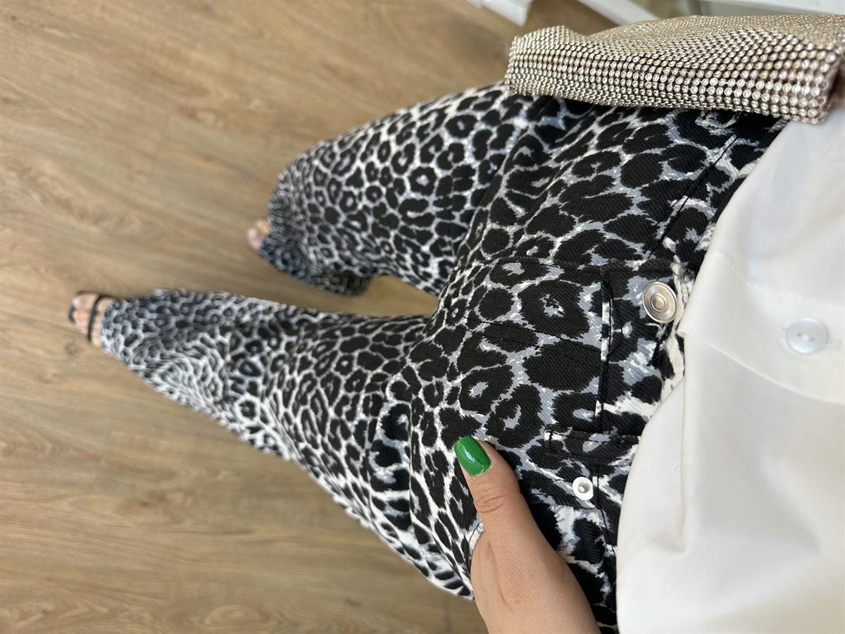 Paçası Kesik Leopar Jean-Gri