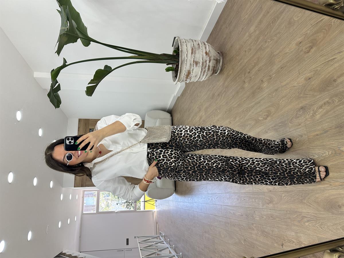 Paçası Kesik Leopar Jean-Kahverengi