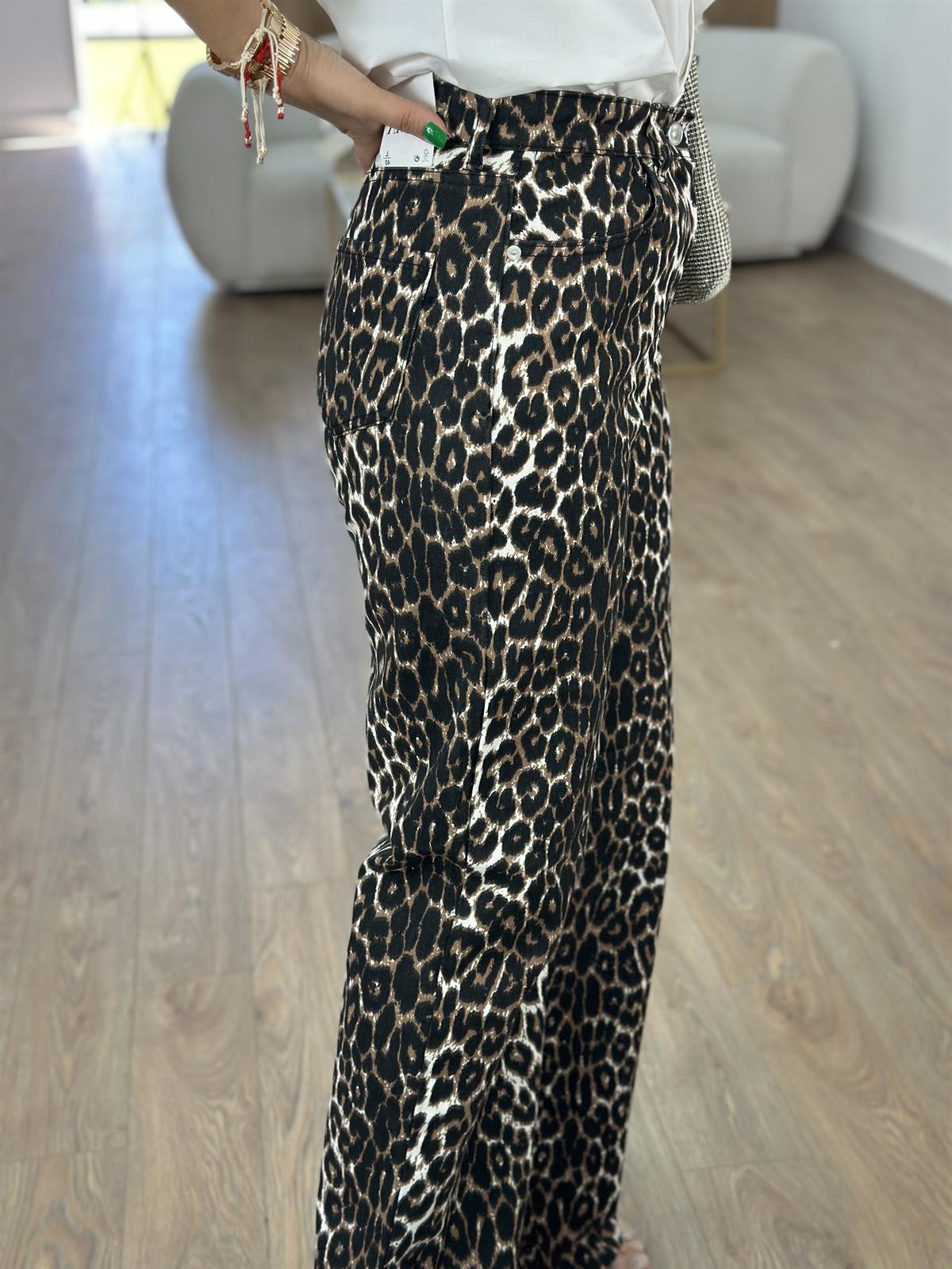 Paçası Kesik Leopar Jean-Kahverengi