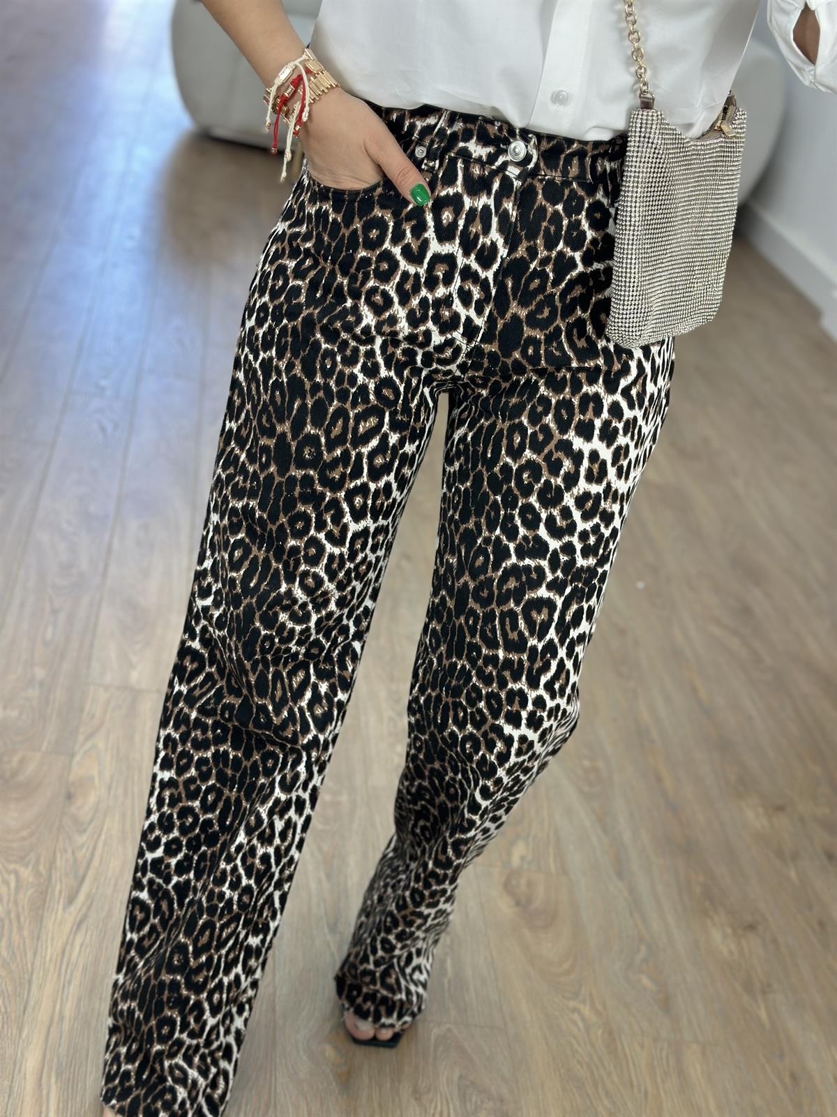Paçası Kesik Leopar Jean-Kahverengi