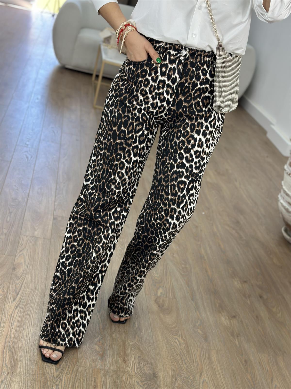 Paçası Kesik Leopar Jean-Kahverengi