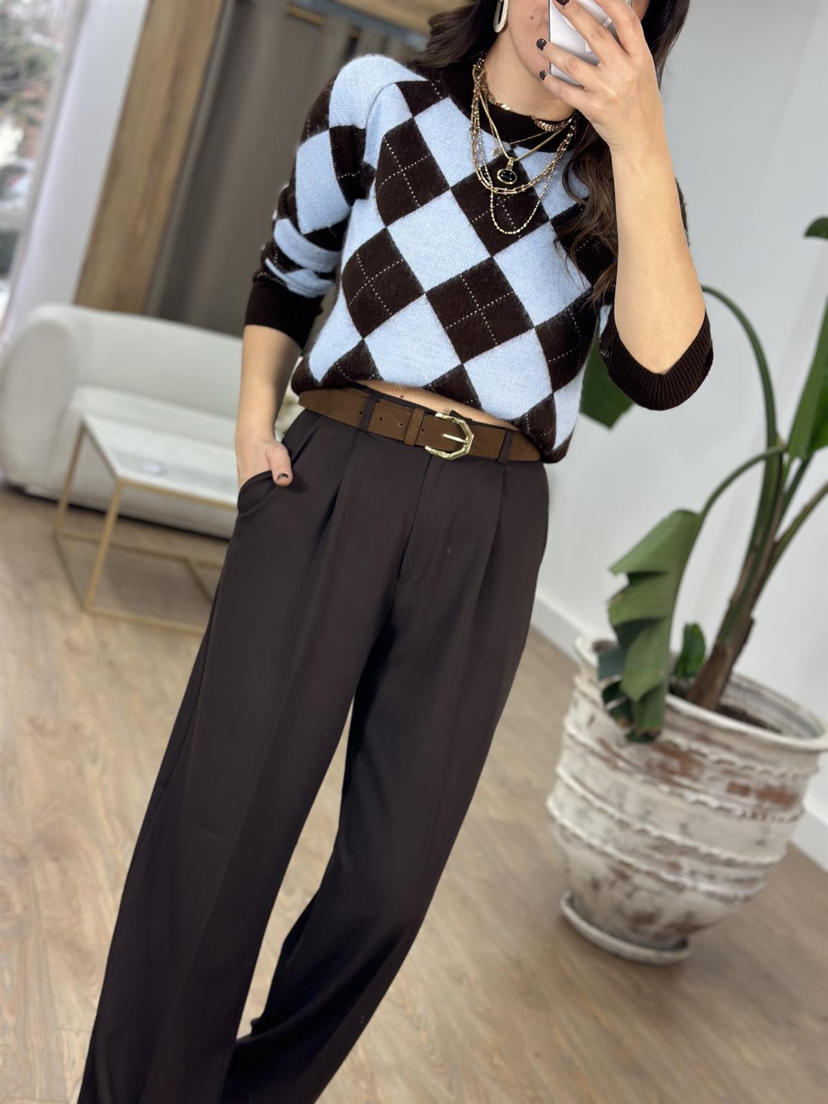 Palazzo Pantolon - Kahverengi