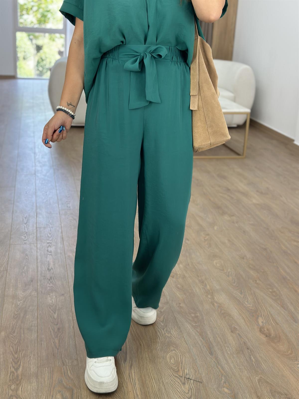 Palazzo Pantolonlu Modal Takım - Zümrüt