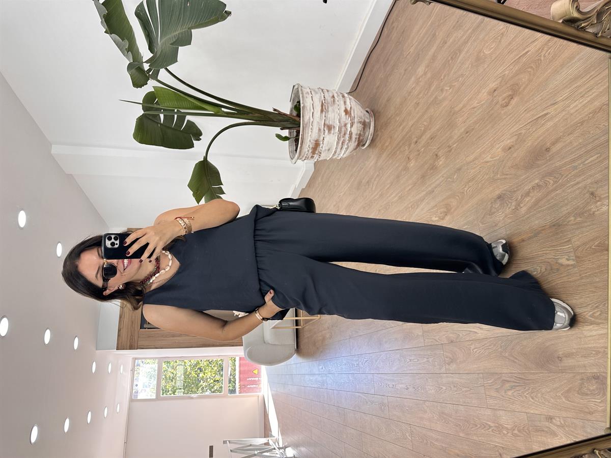 Palazzo Pantolonlu Tiril Takım-Antrasit