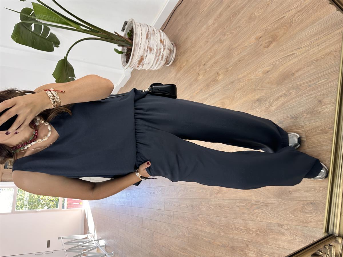 Palazzo Pantolonlu Tiril Takım-Antrasit