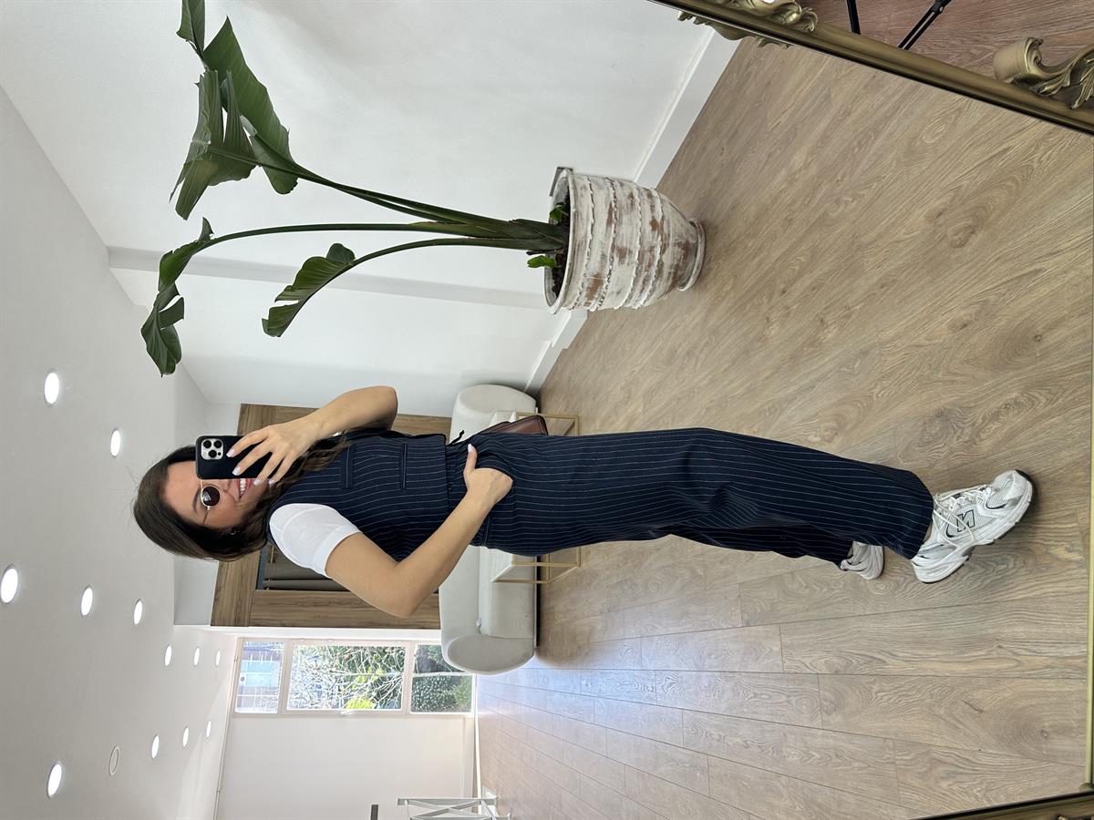 Palazzo Pantolonlu Yelekli Takım