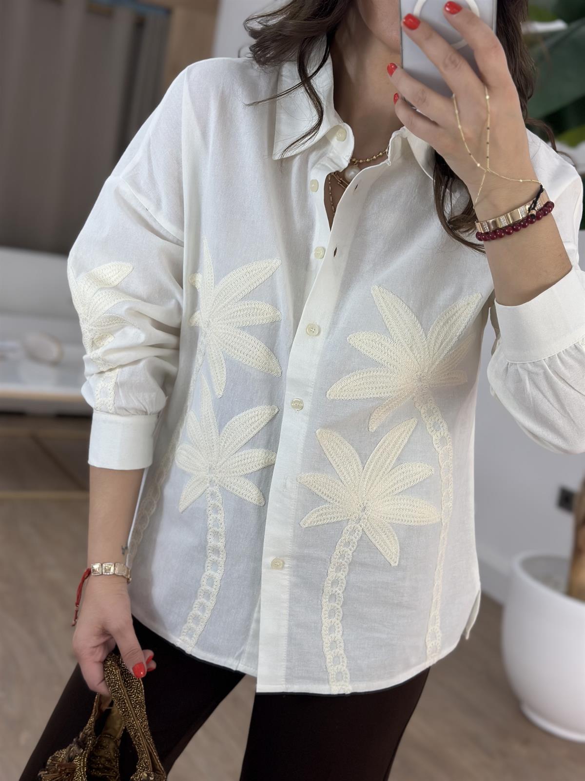 Palmiye Nakış Detaylı Gömlek 