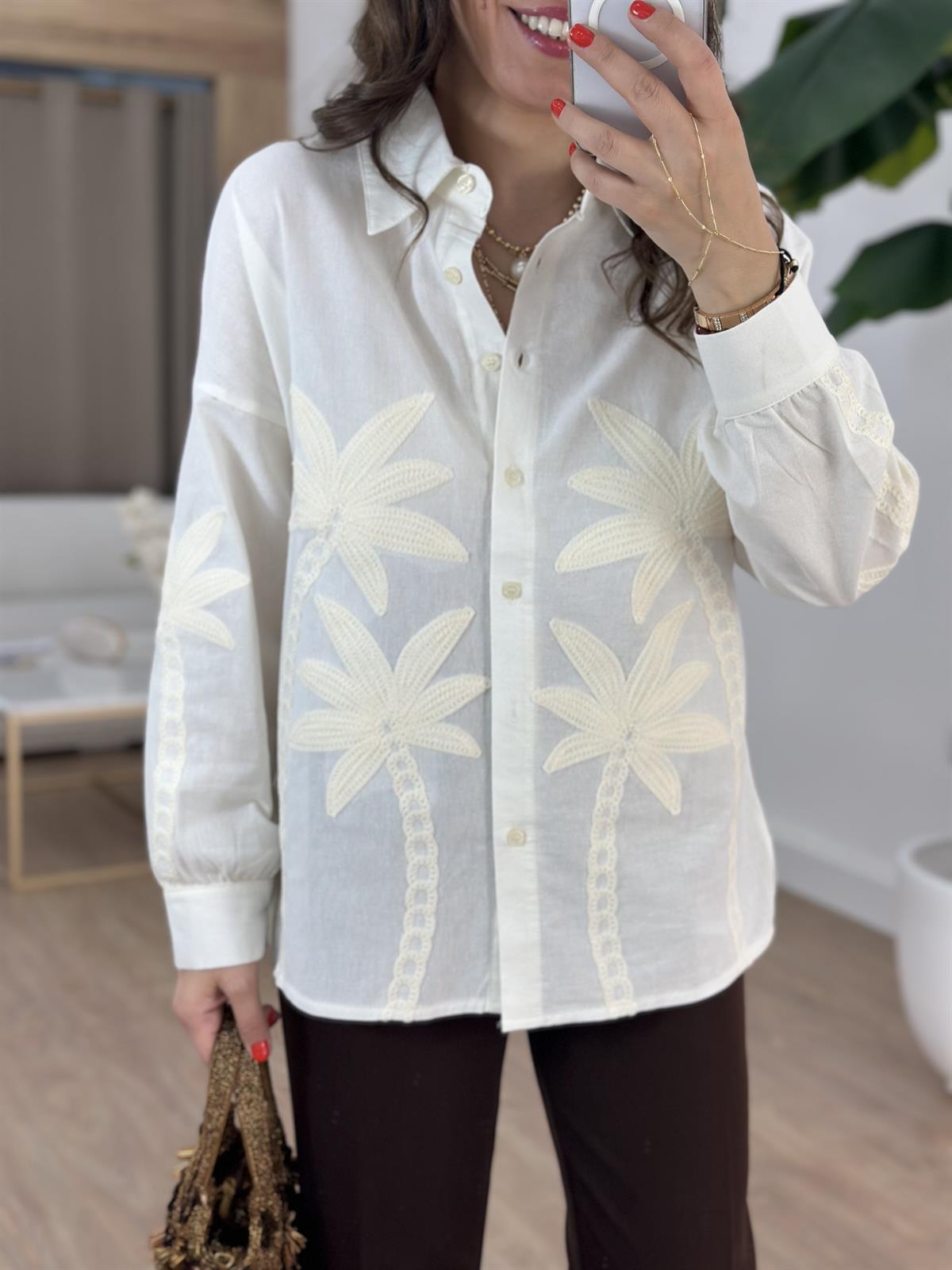 Palmiye Nakış Detaylı Gömlek 