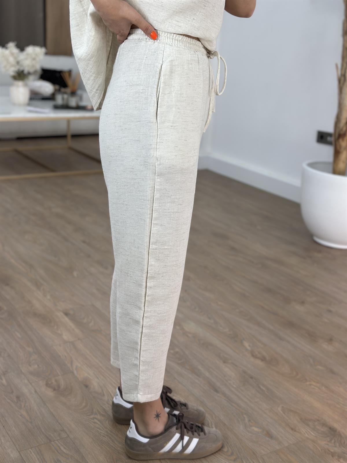 Pamuk Keten Kısa Kollu Salaş Takım 