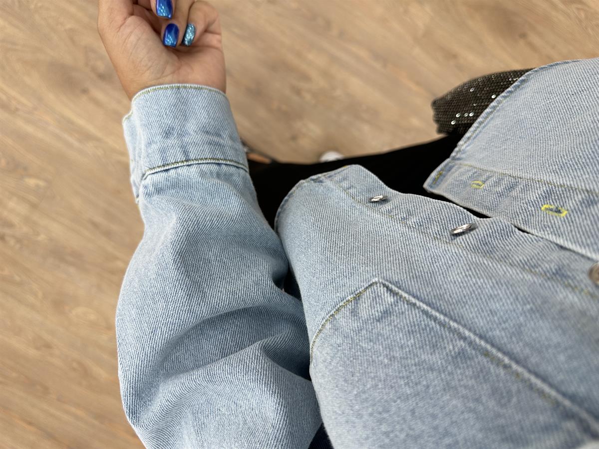 Pamuklu Kısa Denim Ceket