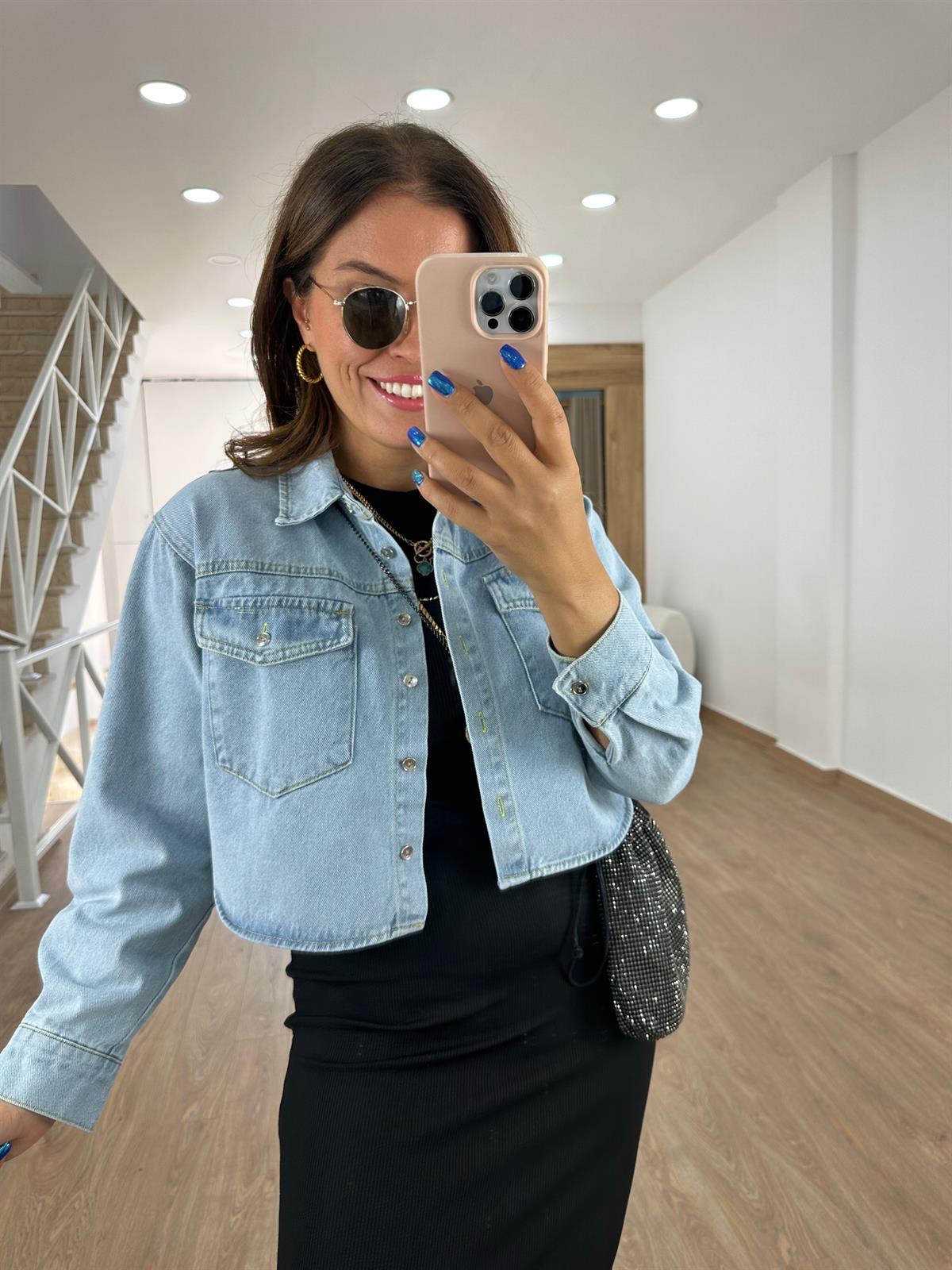 Pamuklu Kısa Denim Ceket