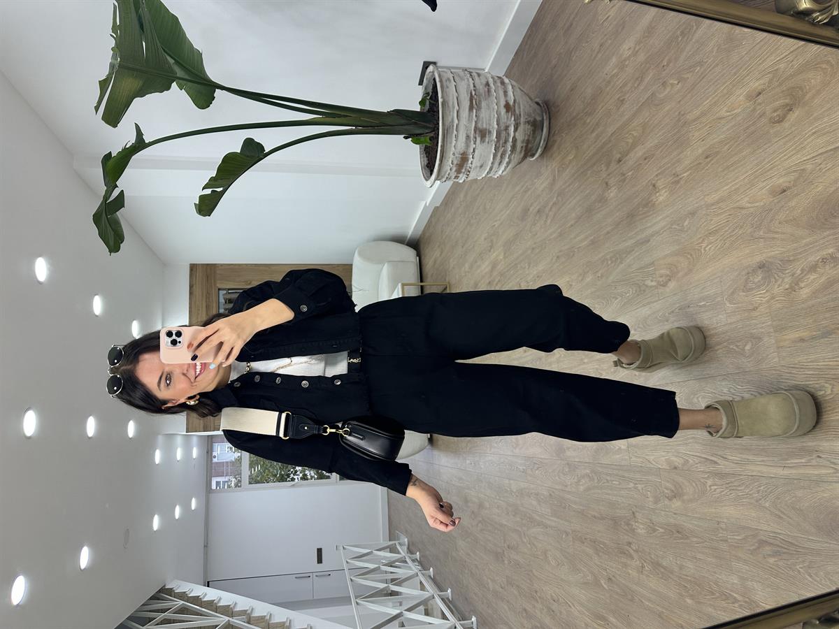 Pantolon Ceket Gabardin Takım-Siyah