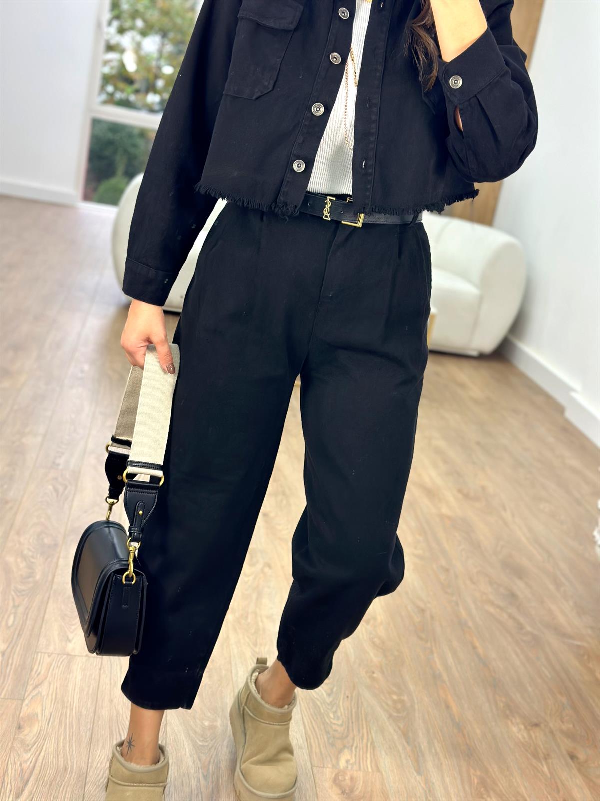 Pantolon Ceket Gabardin Takım-Siyah