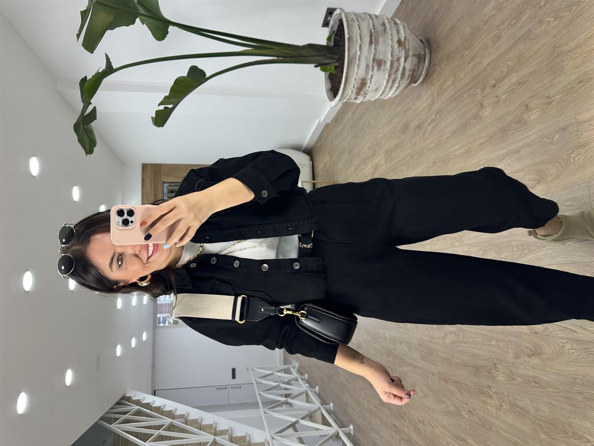 Pantolon Ceket Gabardin Takım-Siyah