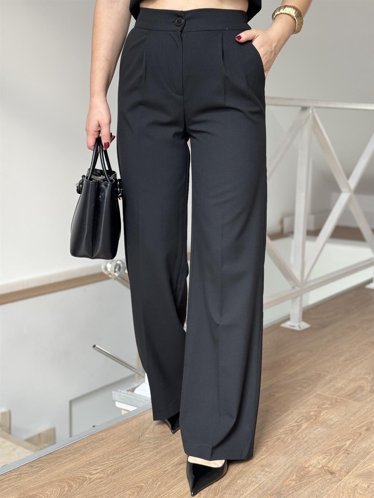 Papatya Taşlı Yelekli Takım - Siyah