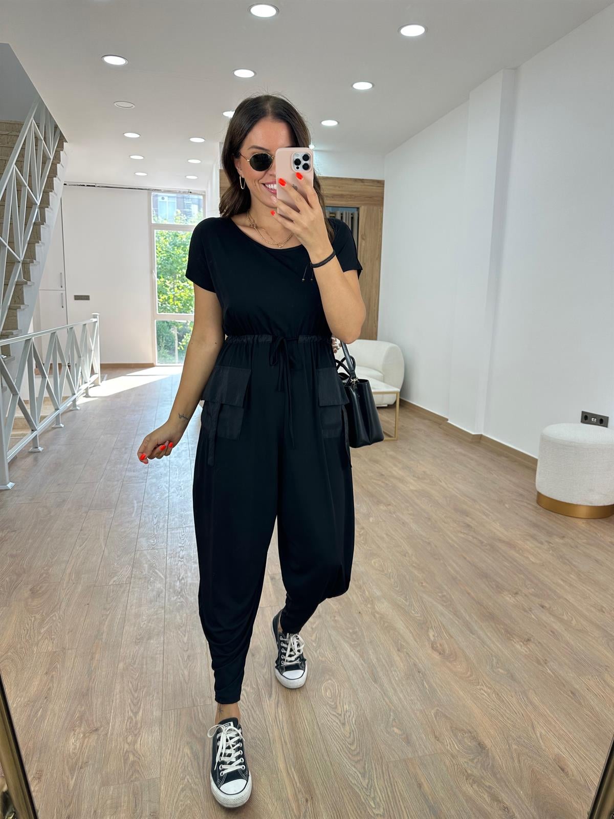 Paraşüt Cep Detaylı Salaş Tulum