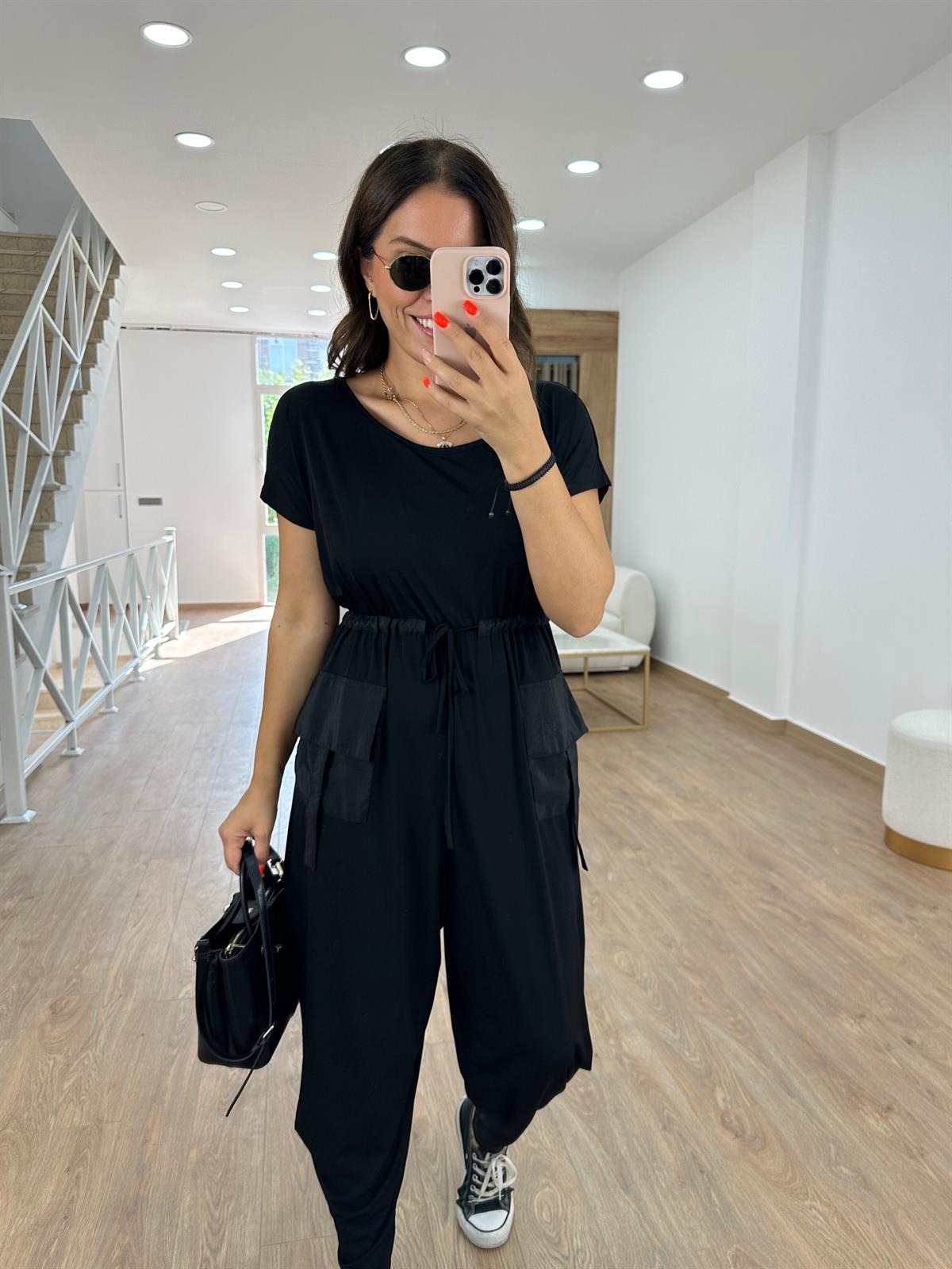 Paraşüt Cep Detaylı Salaş Tulum