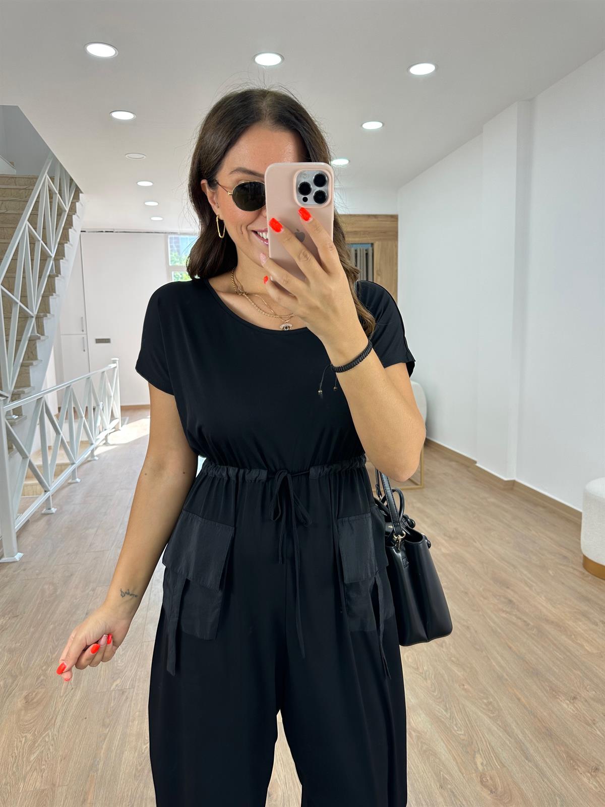 Paraşüt Cep Detaylı Salaş Tulum