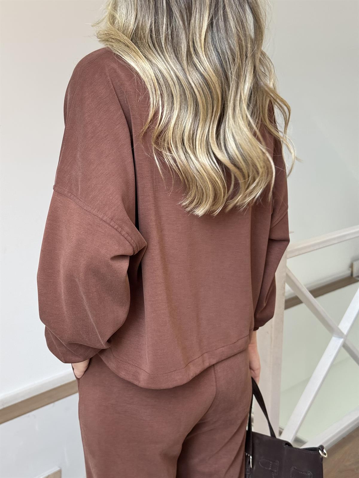 Paraşüt Detaylı Modal Takım - Kahve