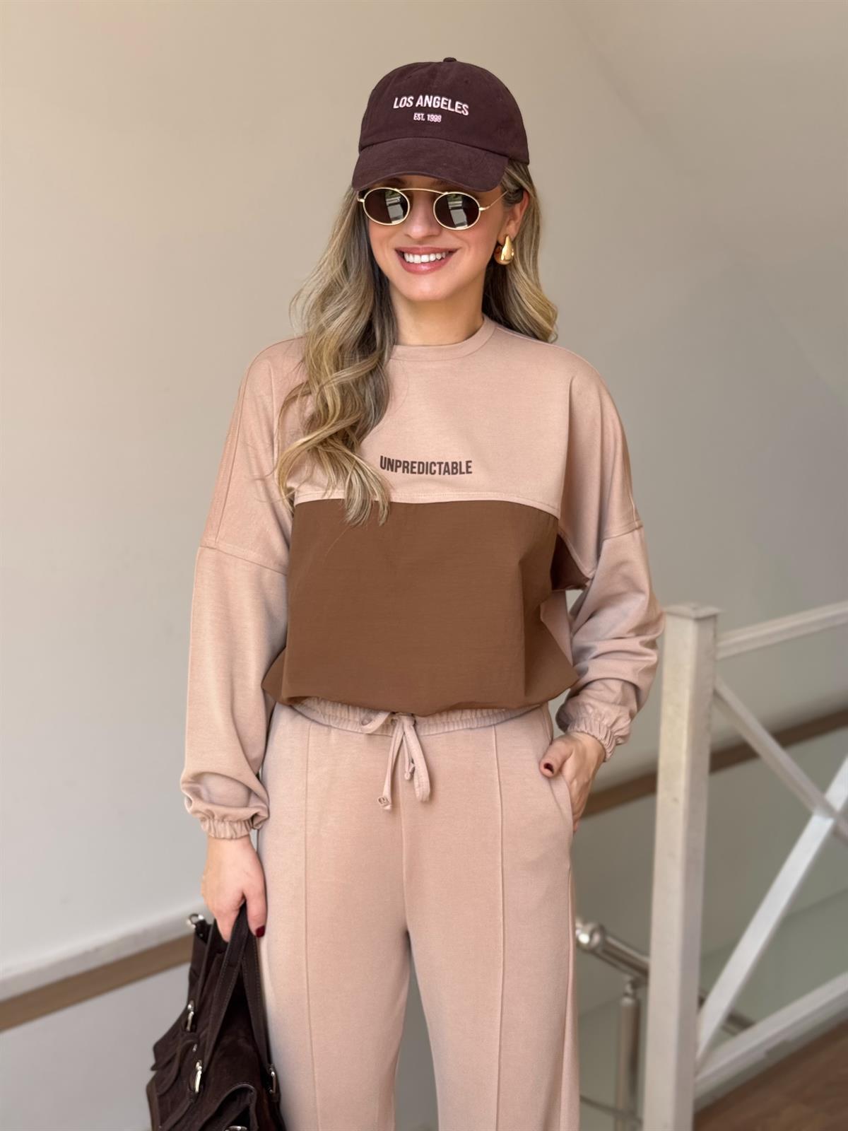 Paraşüt Detaylı Modal Takım - Vizon