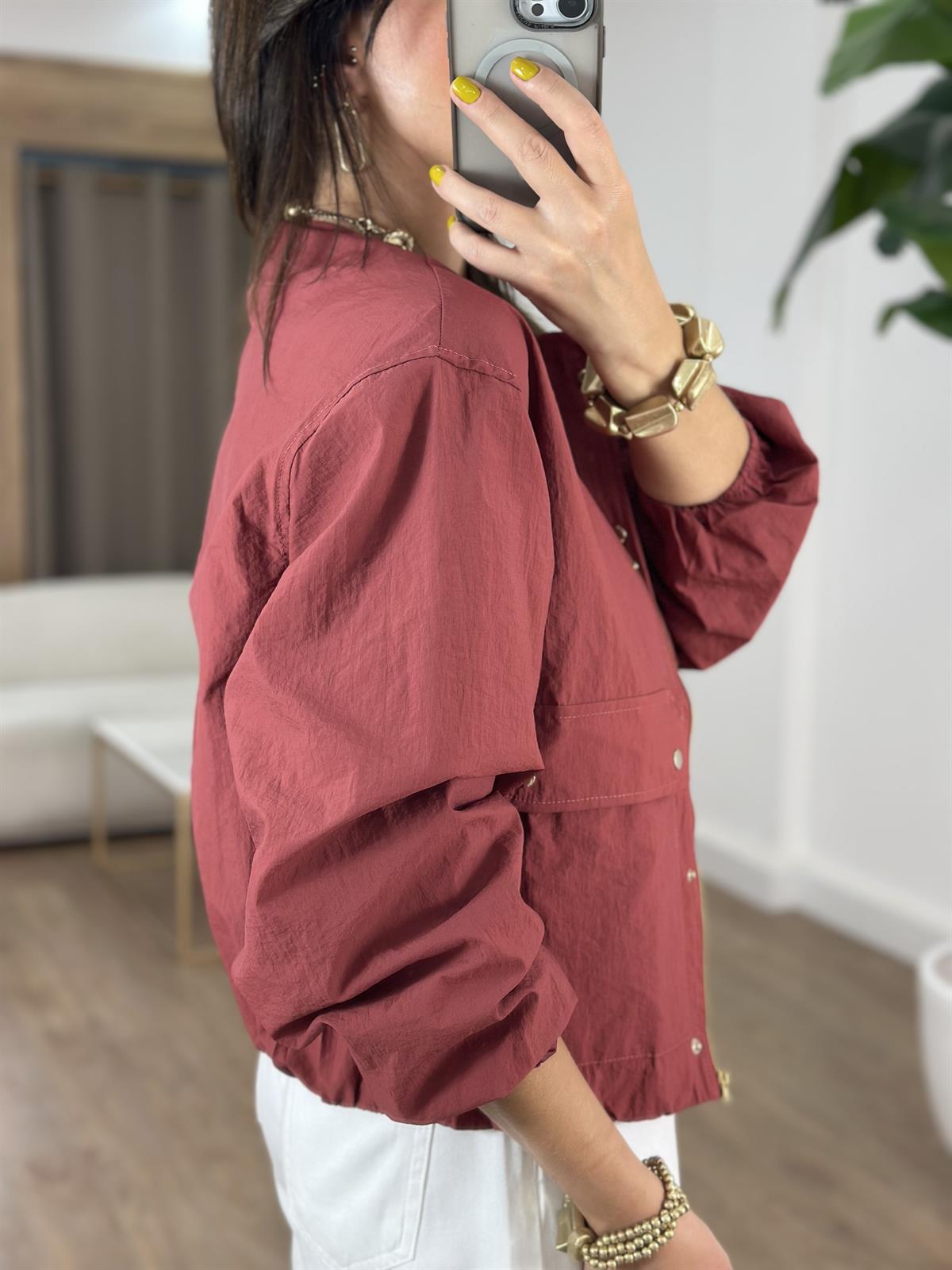 Paraşüt Kumaş Çıtçıtlı Bomber Ceket 