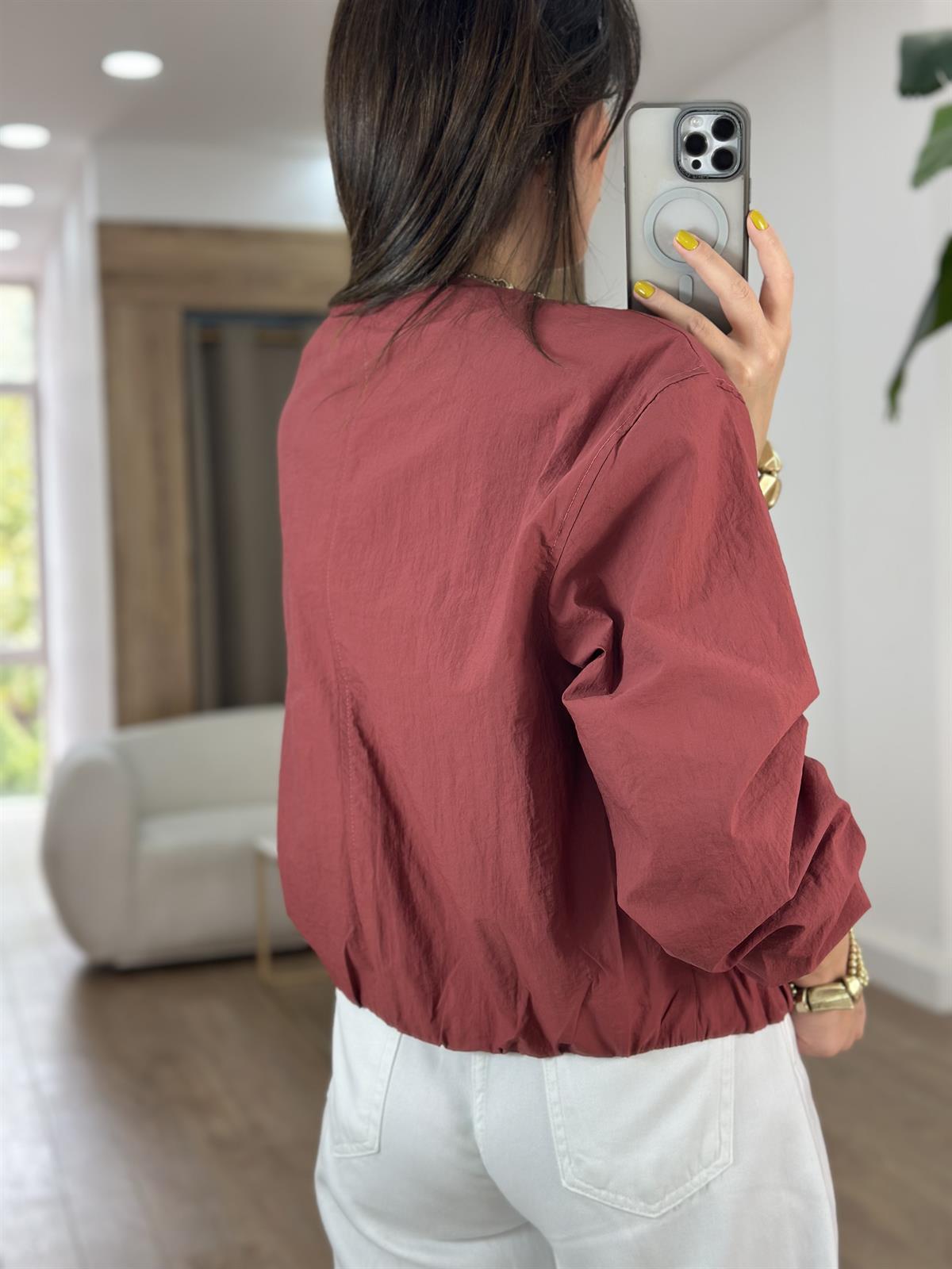 Paraşüt Kumaş Çıtçıtlı Bomber Ceket 