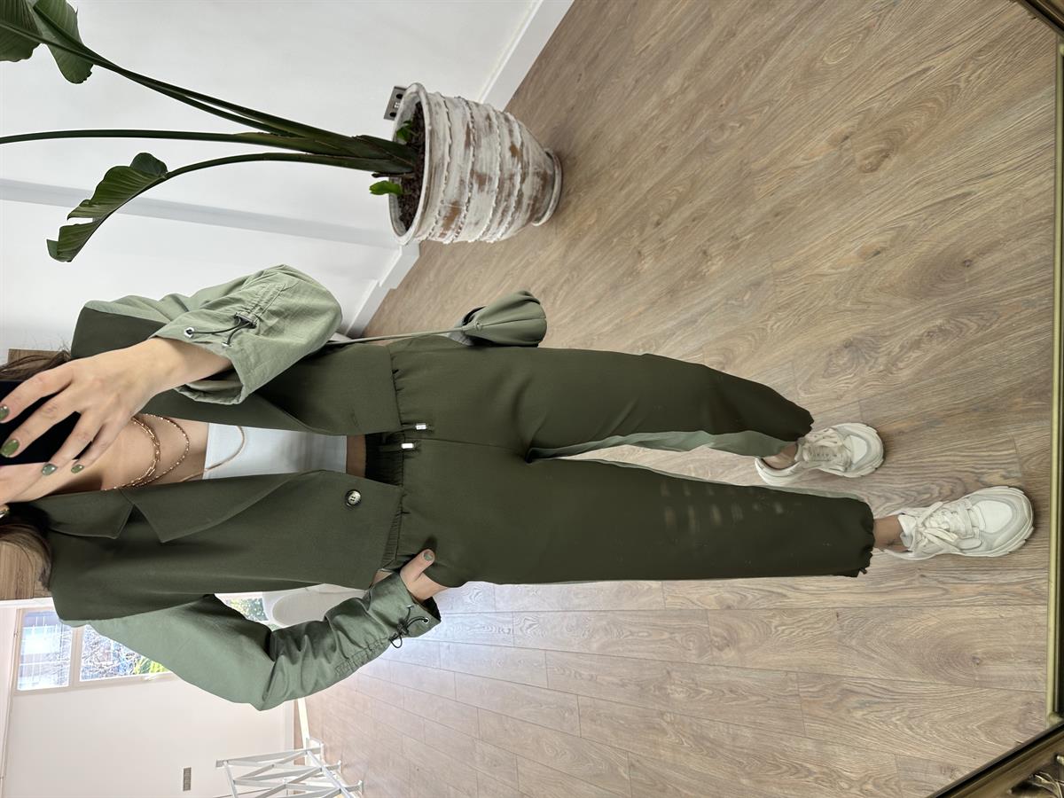 Paraşüt Kumaş Garnili Çift Renk Takım