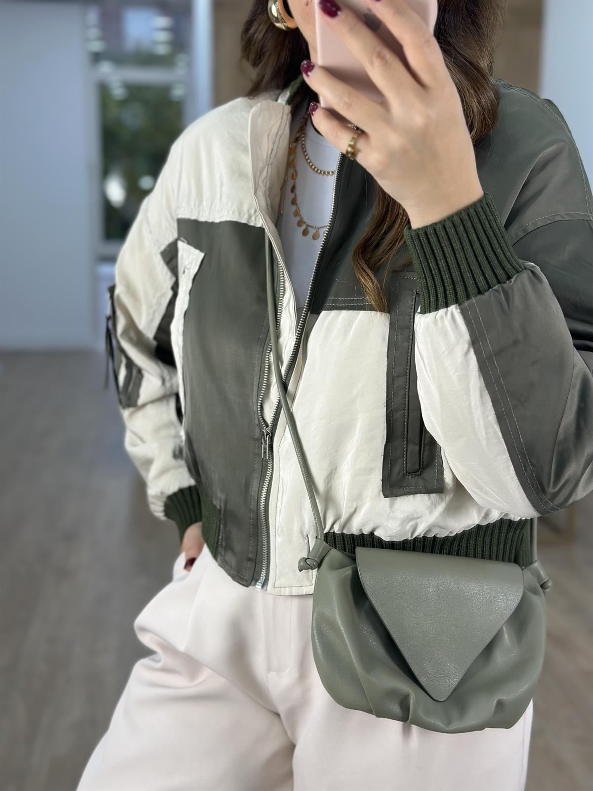 Parçalı Bomber Ceket