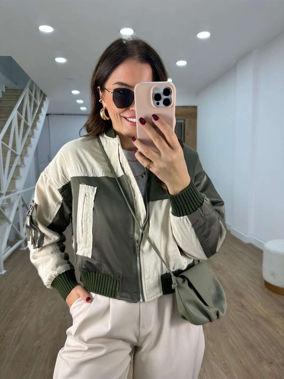 Parçalı Bomber Ceket