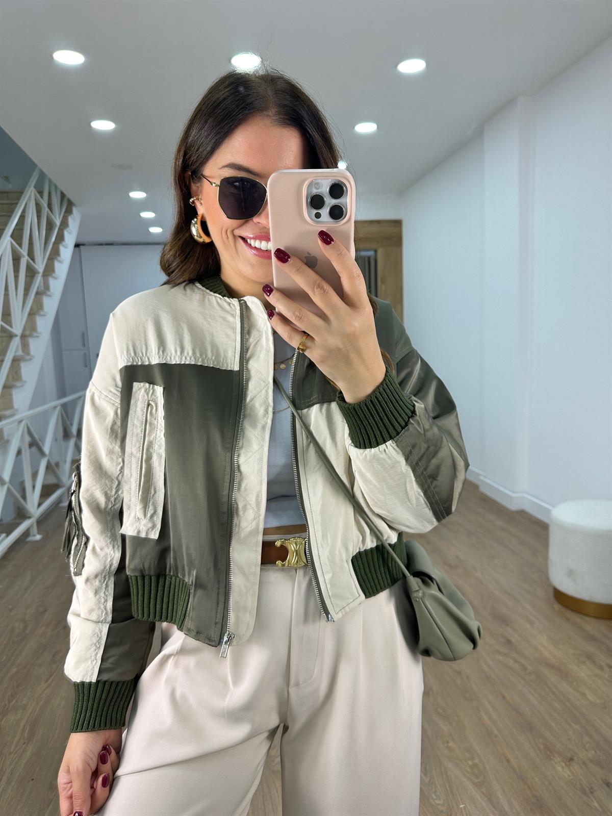 Parçalı Bomber Ceket