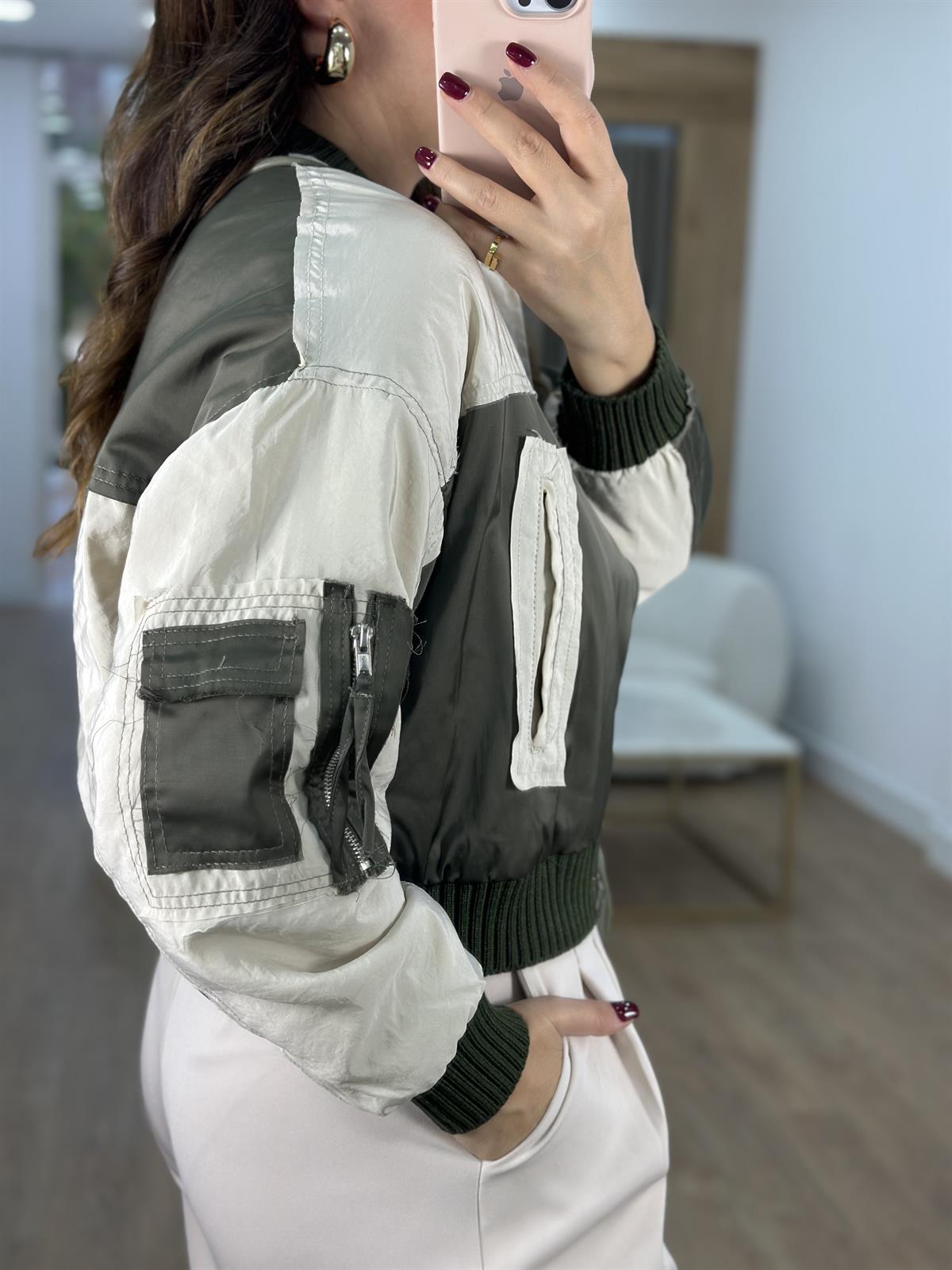 Parçalı Bomber Ceket