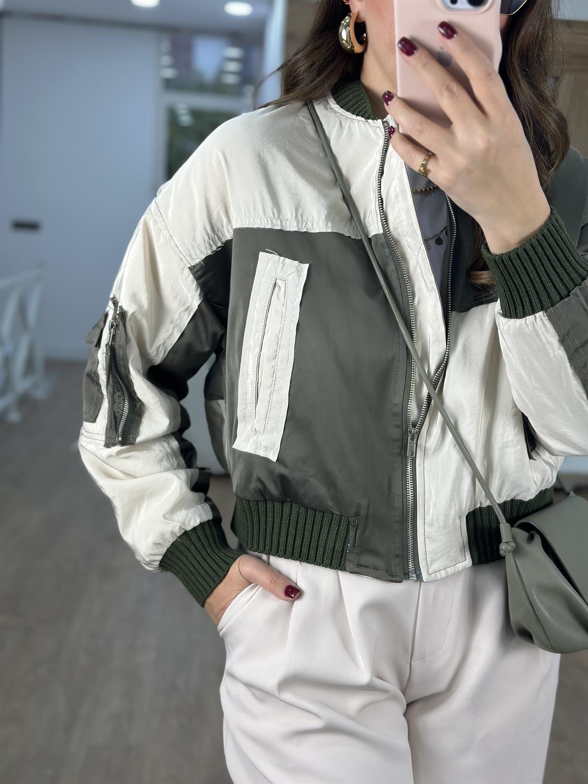 Parçalı Bomber Ceket