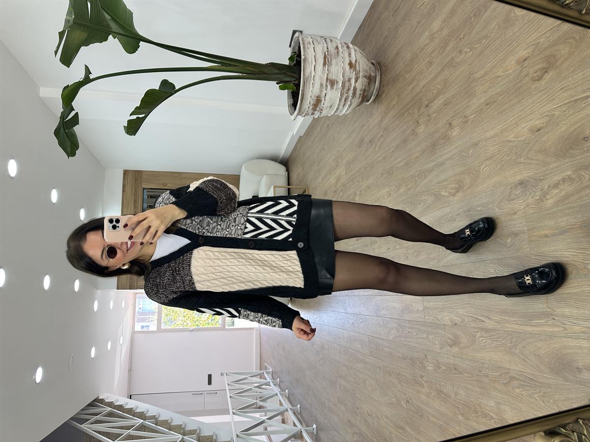 Patchwork Desenli Hırka