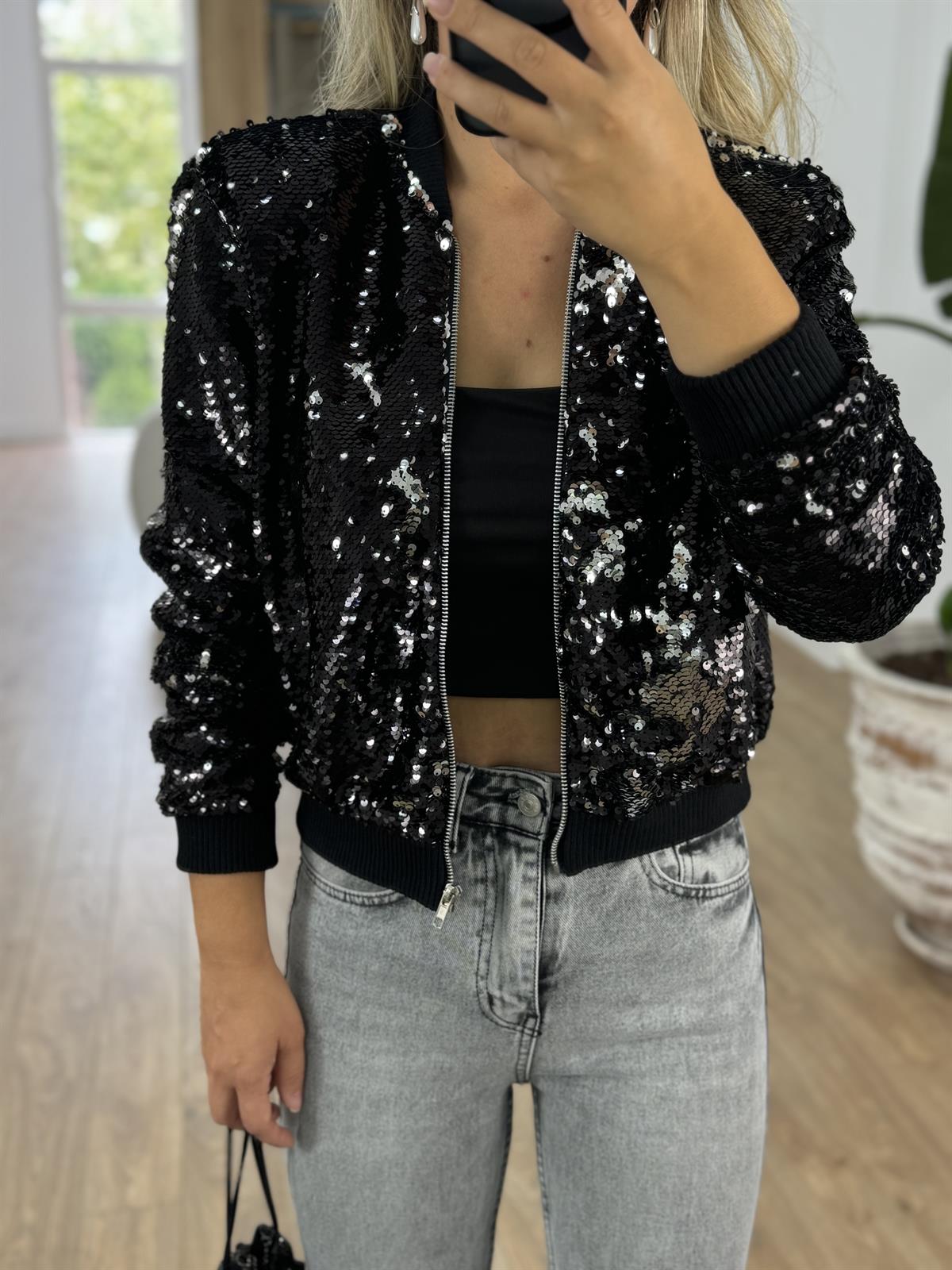 Payetli Bomber Ceket