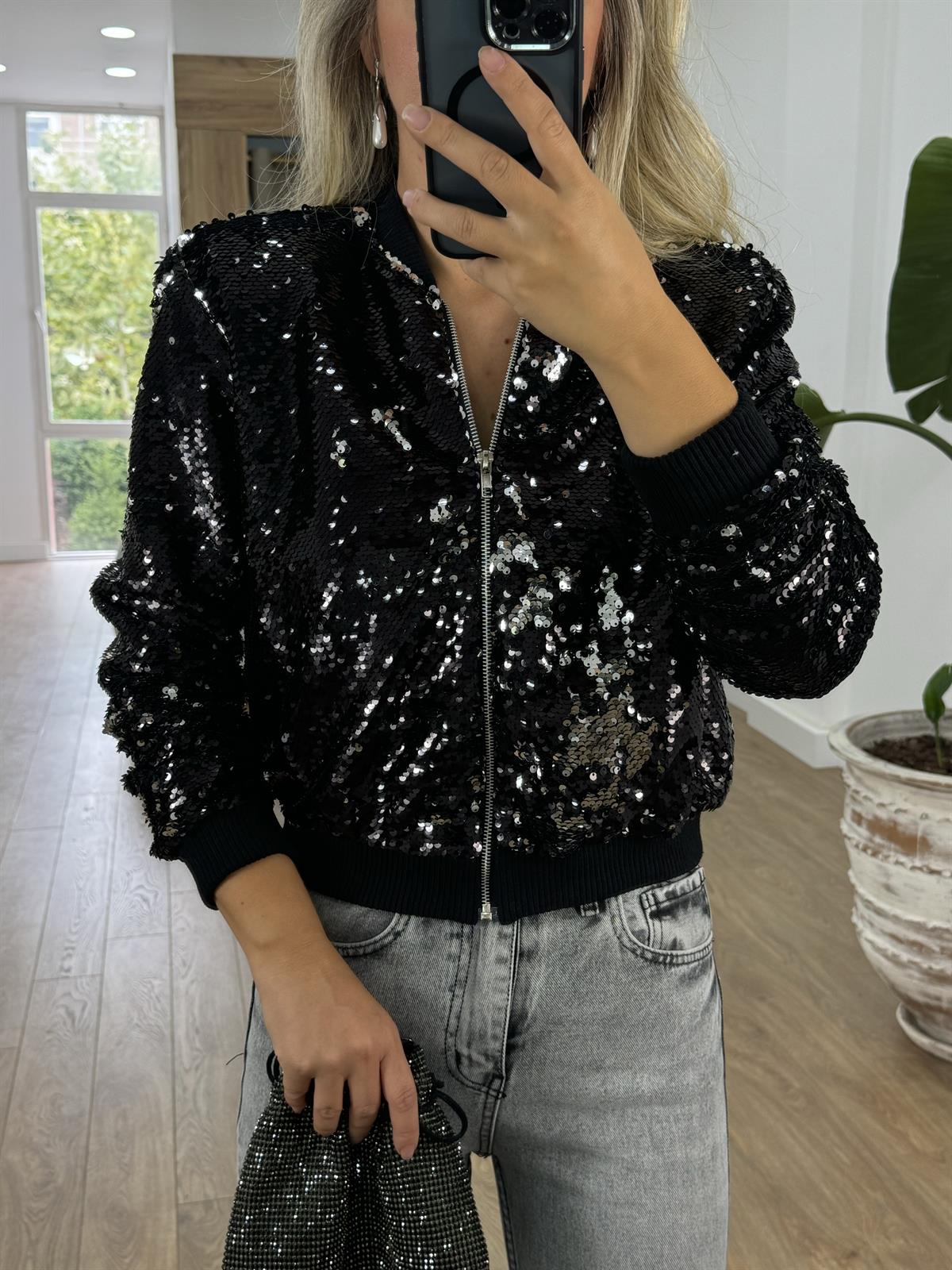 Payetli Bomber Ceket