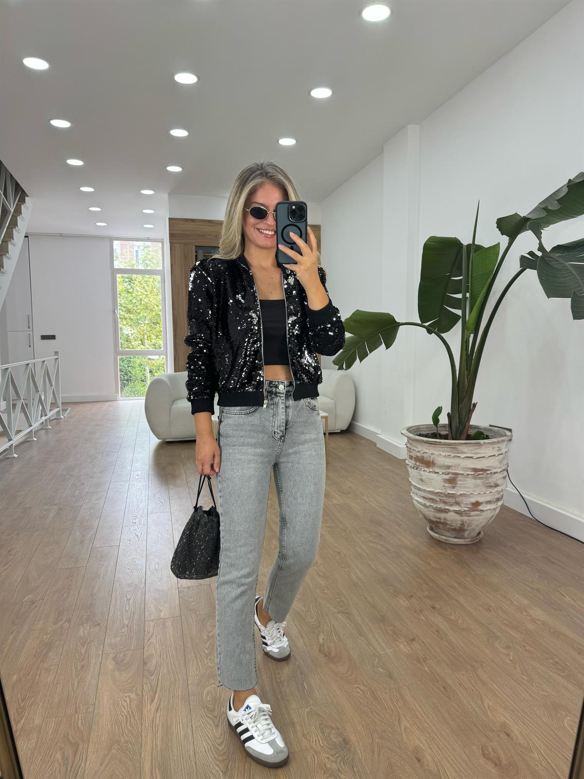 Payetli Bomber Ceket