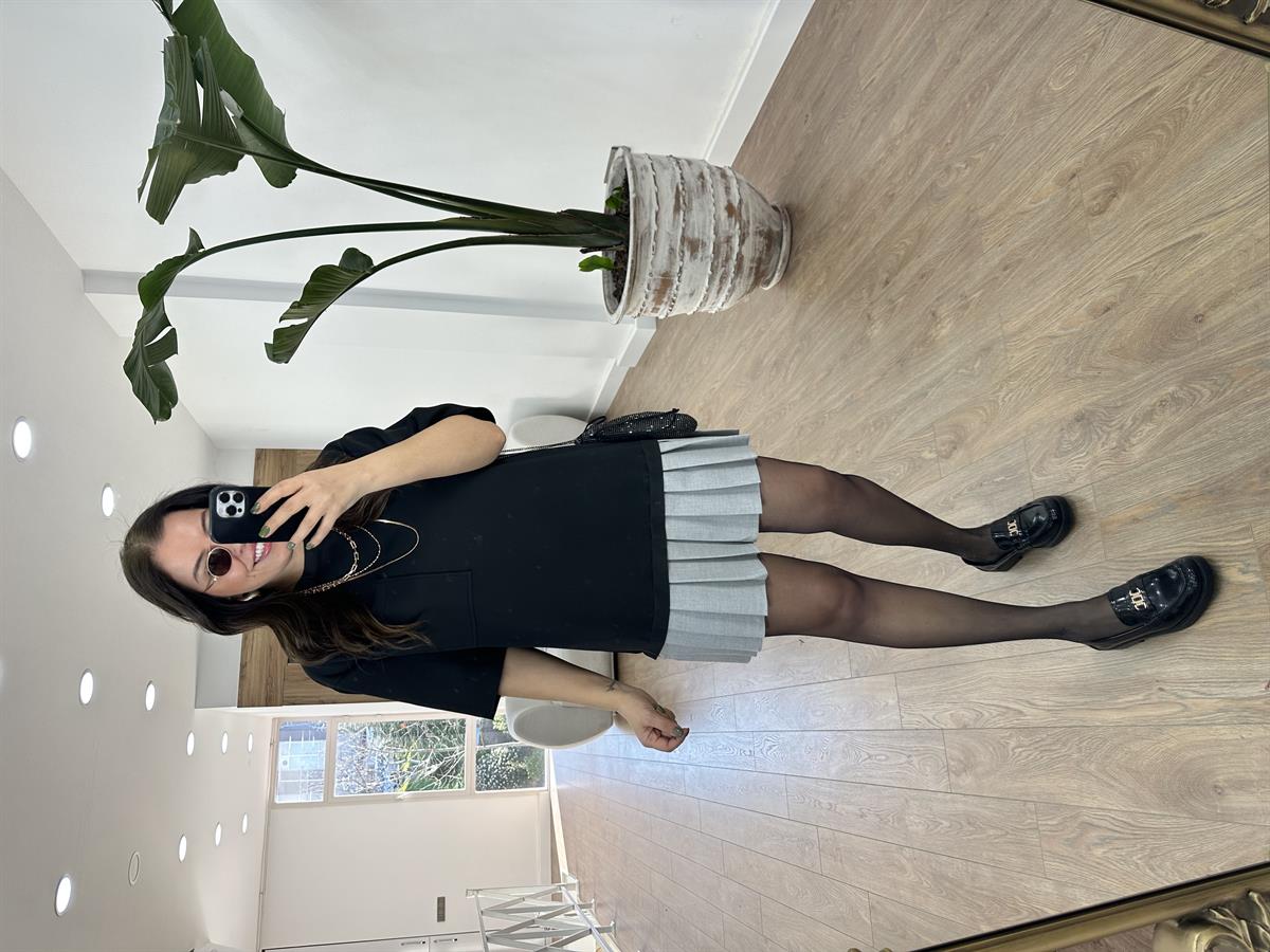 Pilise Detaylı Sweat Elbise