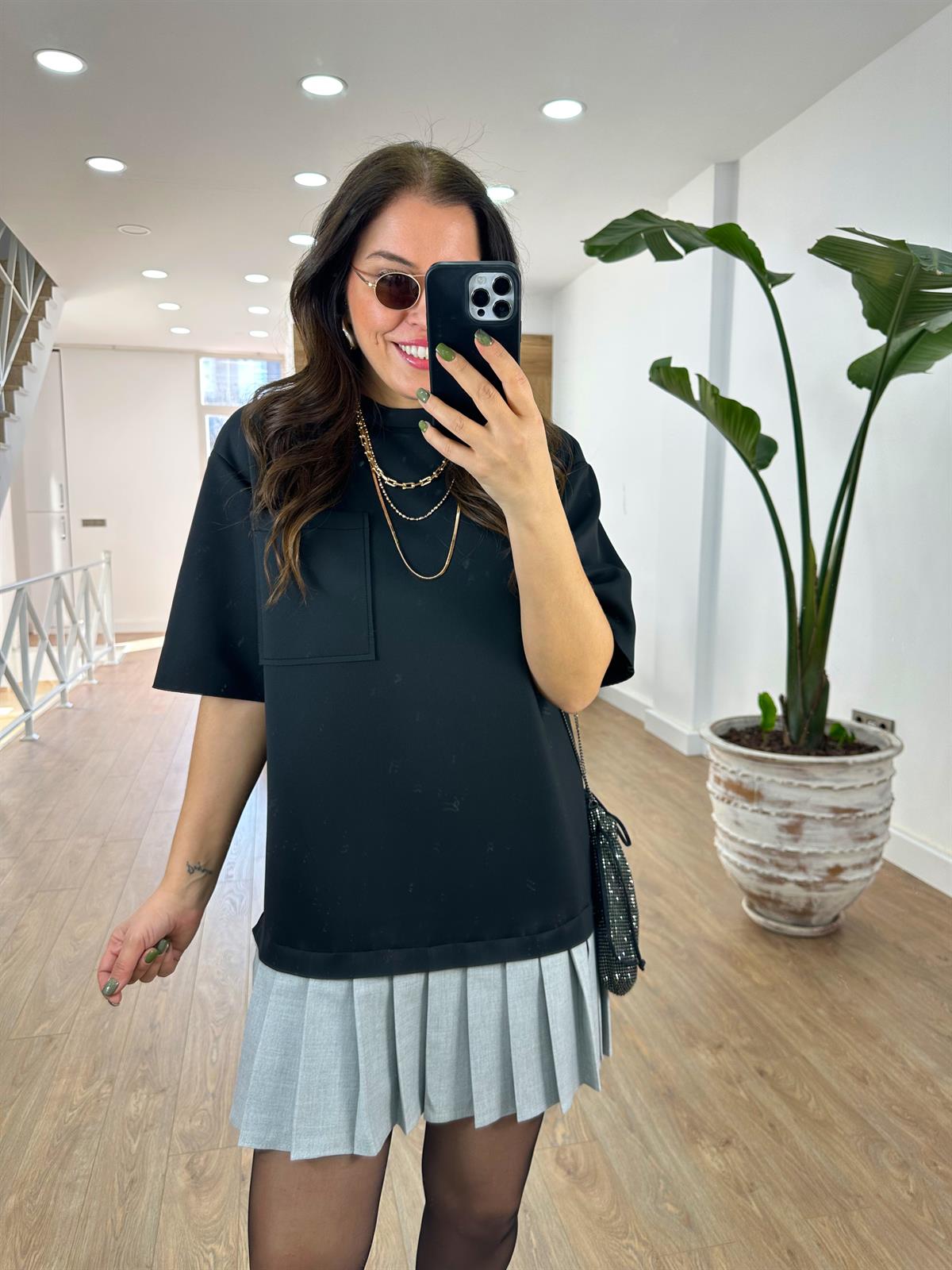 Pilise Detaylı Sweat Elbise