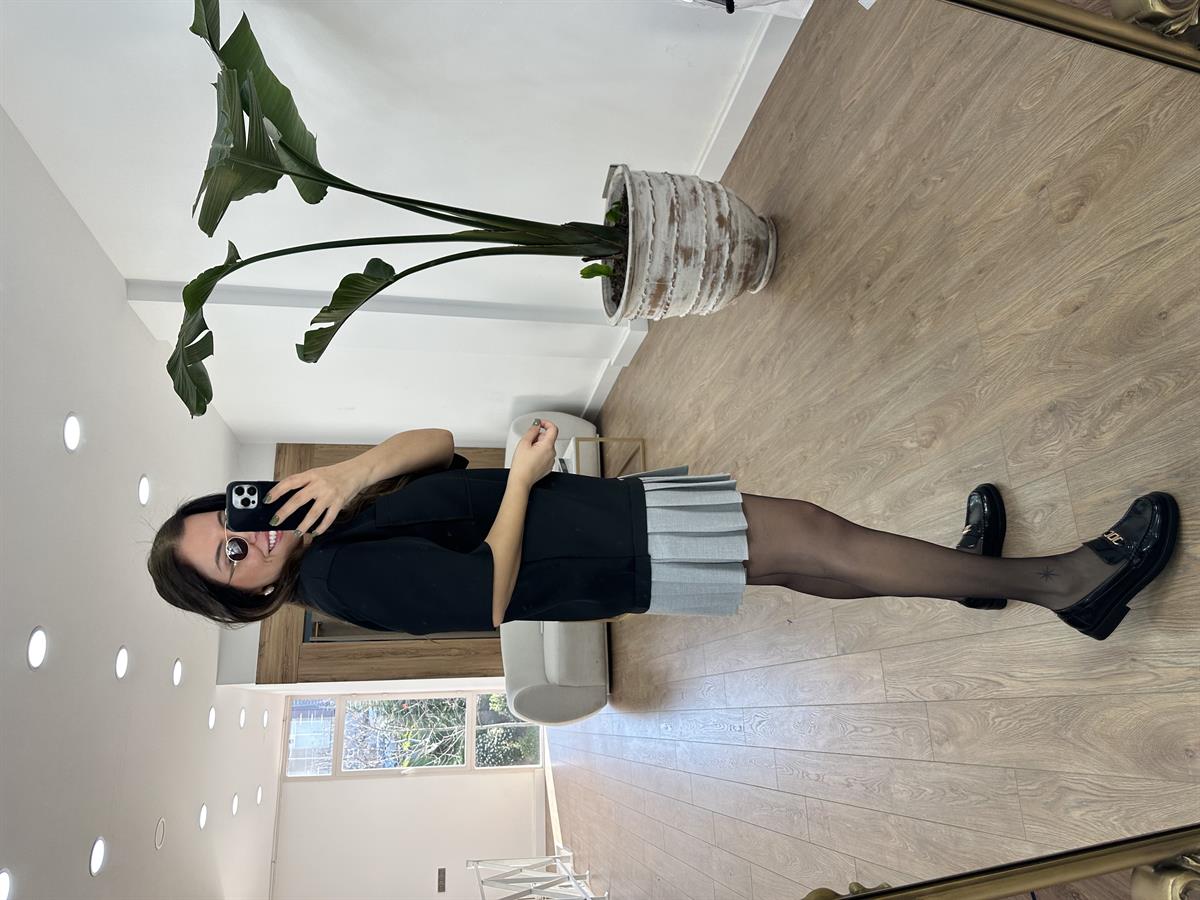 Pilise Detaylı Sweat Elbise