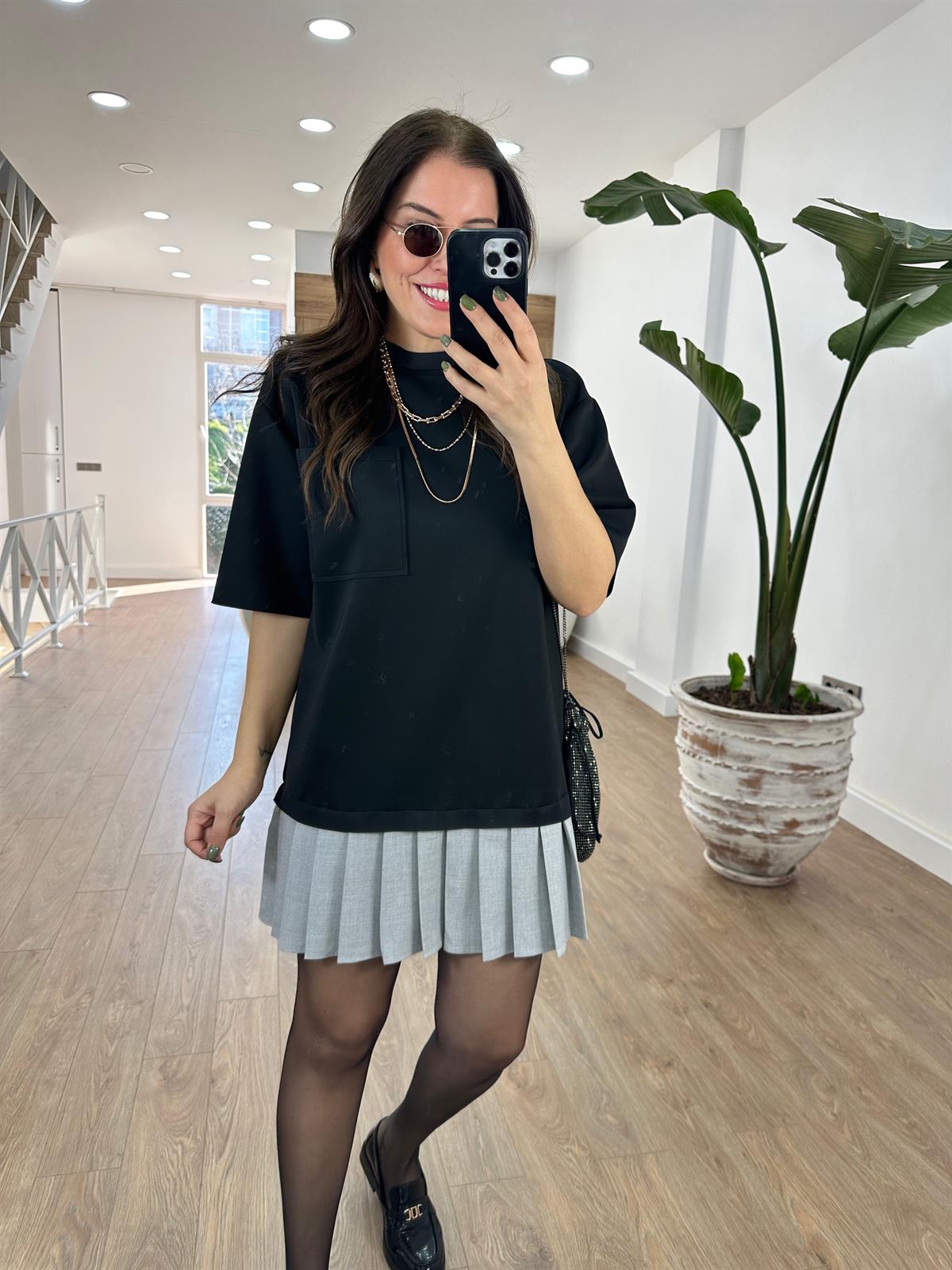 Pilise Detaylı Sweat Elbise