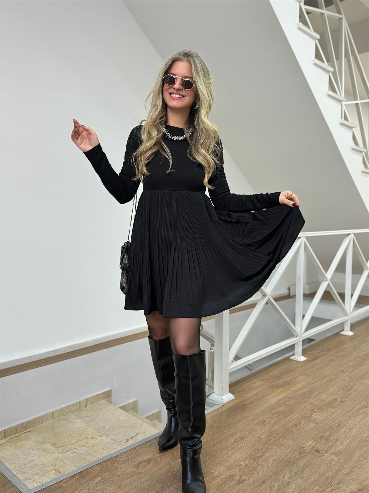 Piliseli Astarlı Elbise 